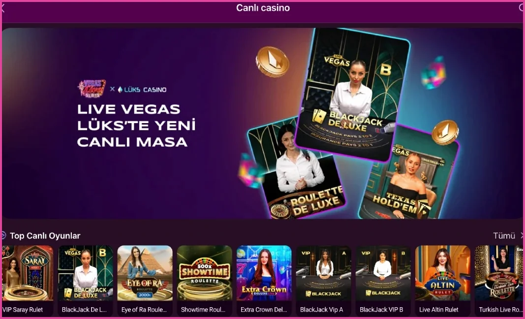 Lux Casino canlı casino: Live Vegas canlı masaları ve blackjack, rulet, Texas Hold'em – 2026 arayüzü Lux Casino canlı casino: Live Vegas canlı masaları ve blackjack, rulet, Texas Hold'em – 2026 arayüzü